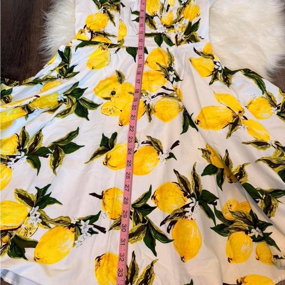 Grace Karin White Lemon Print Fit & Flare Midi Dress - Picture 6 of 6
